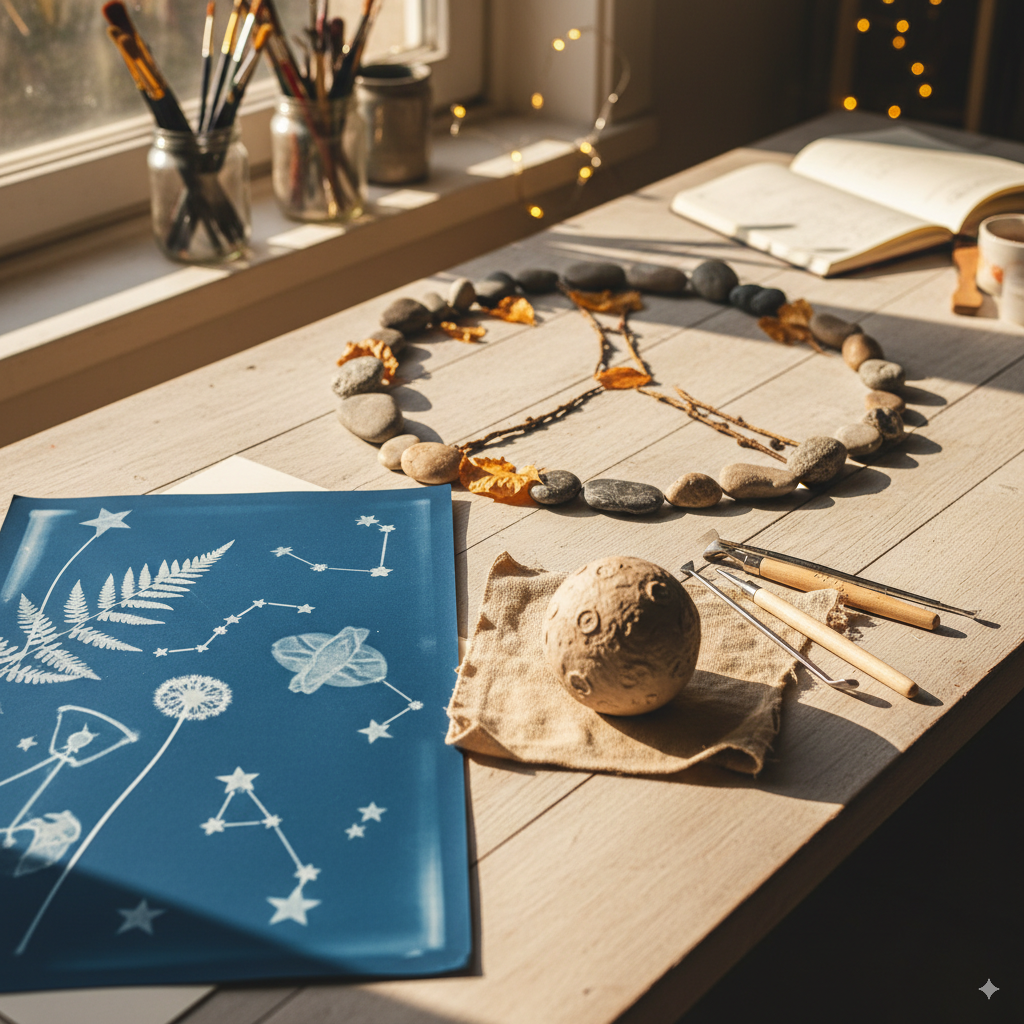 les ateliers DIY : cyanotype poterie et land'art